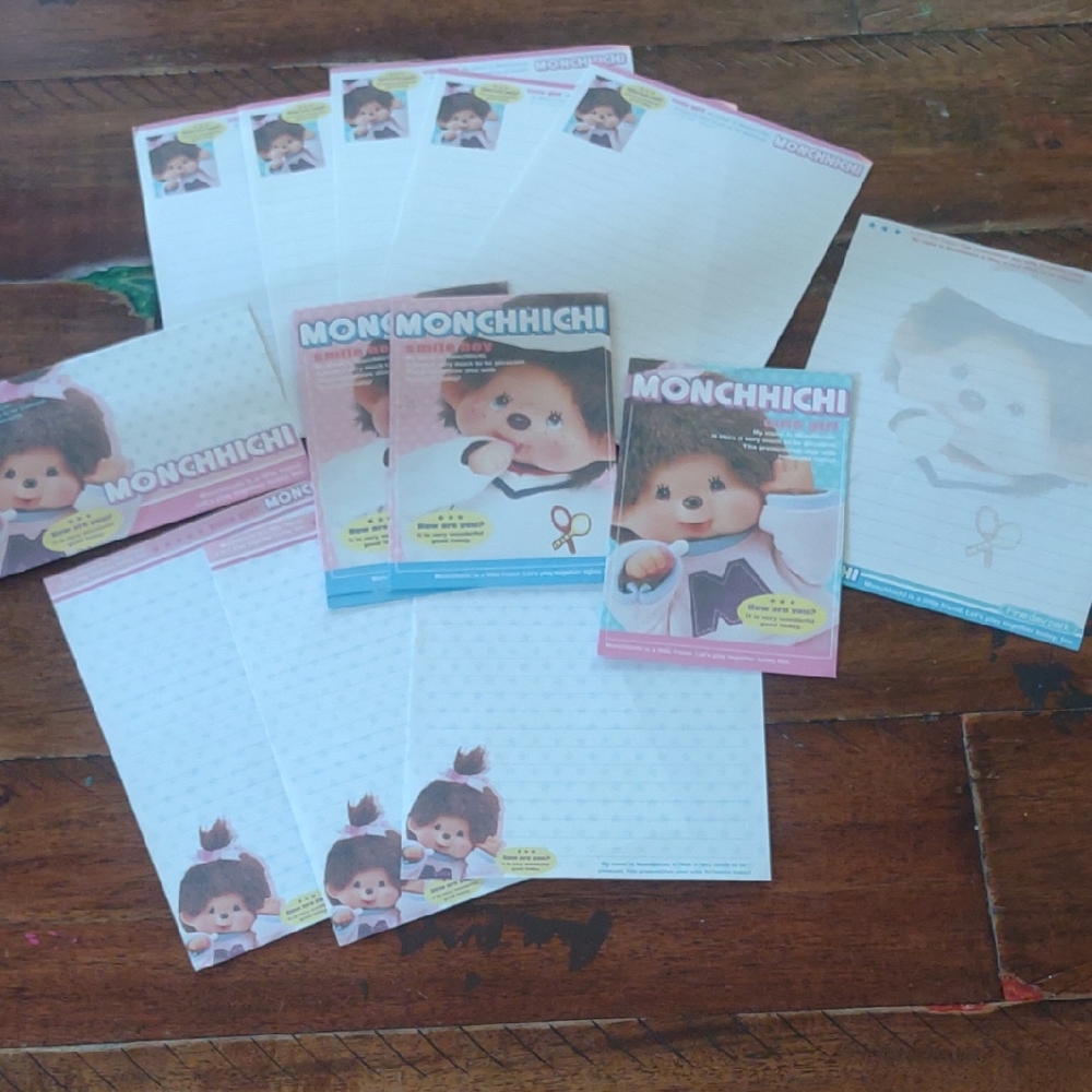 2004 Vintage Monchhichi Stationary Set Funny